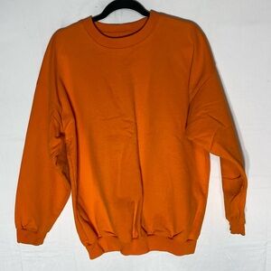 Vintage King Fashions Orange Cotton Crew Neck Sweatshirt L